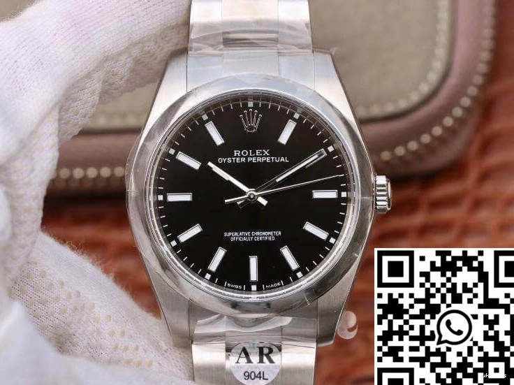 Perpetual AR 114300 39mm Factory Oyster Black Rolex Dial 0125